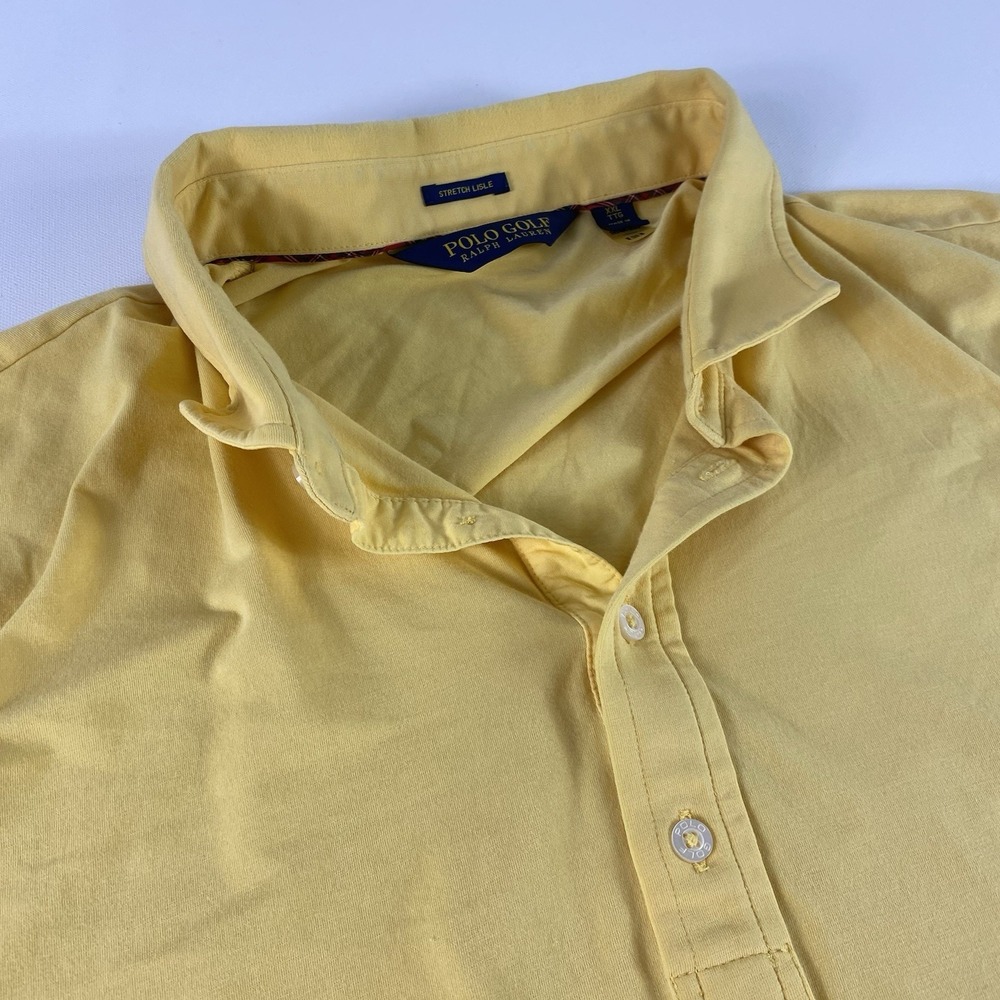 Polo Golf Ralph Lauren Polo Shirt Mens XXL Yellow Stretch Lisle Short Sleeve